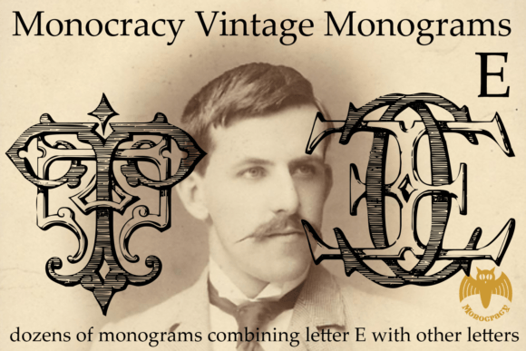 Vintage Monograms E Font for Handmade Creations